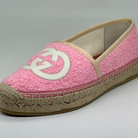 Gucci GG Logo Monogram Terry Espadrilles Flats Shoes - Picture 1 of 16